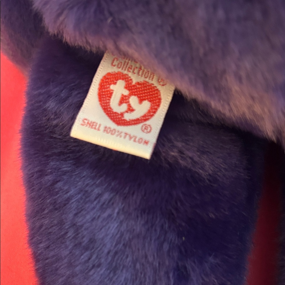 Ty Beanie Baby Princess Diana Deep Purple Plush Bear with Ribbon - Picture 6 of 6